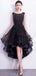 Negro scoop alto encaje bajo barato homecoming vestidos en línea, baratos vestidos cortos de fiesta, CM779