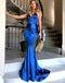 Royal Blue Sexy Mermaid Backless Long Evening Prom Dresses, Popular Cheap Long 2018 Party Prom Dresses, 17272