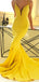 Spaghetti Straps Yellow Mermaid Cheap Long Evening Prom Dresses, Party Prom Dresses, 18617