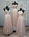 Mismatched Pale Blush Pink Lace Custom Bridesmaid Dresses, BD121