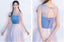 Tulle doux bleu et rose abordable mal assorti longues robes de demoiselle d'honneur, longues robes de demoiselle d'honneur personnalisées bon marché, robes de demoiselle d'honneur abordables, BD016