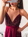 Sexy Backless Sequin Dark Red Cheap Long Evening Prom Robes, Cheap Sweet 16 Robes, 18361