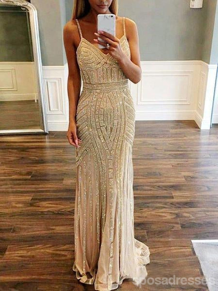 Heavily Beaded Mermaid Rhinestone Long Evening Prom Dresses, Party Custom Prom Dresses, 18638