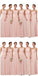 Chiffon Blush Pink Floor Length Mismatched Cheap Bridesmaid Dresses , WG520