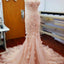 Pink Lace Sweetheart Sexy Meerjungfrau Hochzeit Party Kleider Mit Applikationen, WD0033