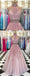 Sexy Halter Duas peças rosa renda longa noite vestidos de baile, cheap custom sweet 16 vestidos, 18538