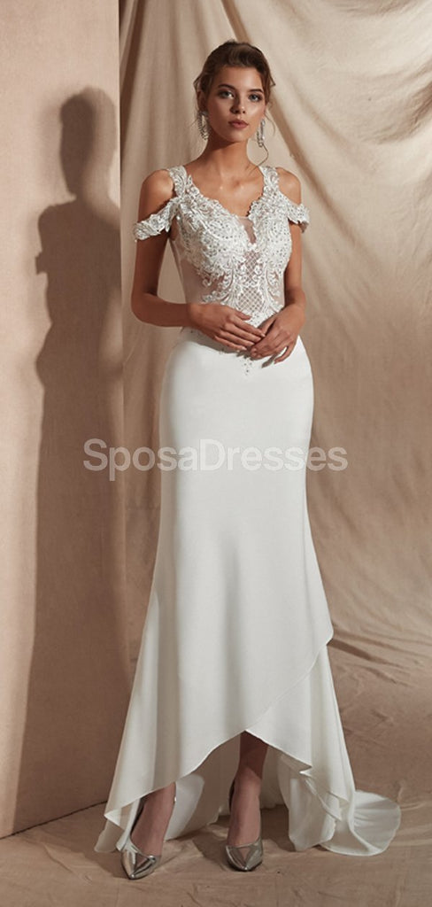 Lace Straps Mermaid Cheap Wedding Dresses Online, Cheap Unique Bridal Dresses, WD581