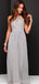 Halter Open Back Silver Chiffon Bridesmaid Dresses Online, WG786