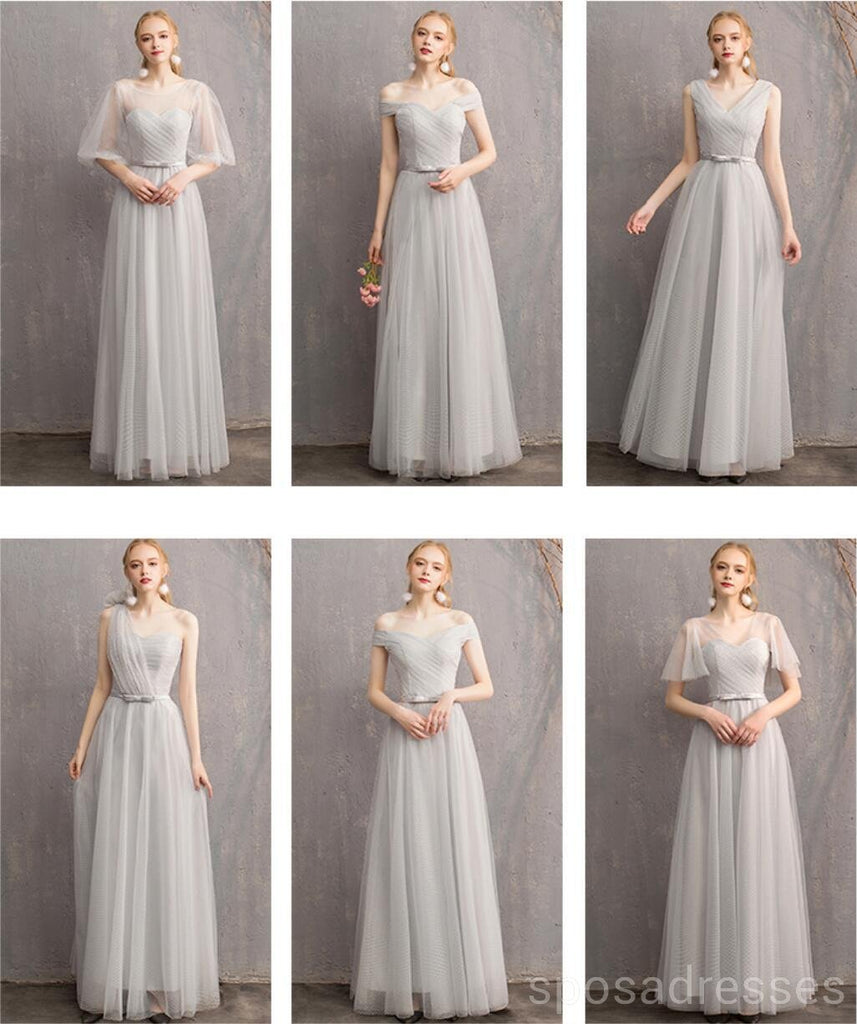 Light Gray Floor Length Incompatíveis Baratos de Bridesmaid Online, WG545