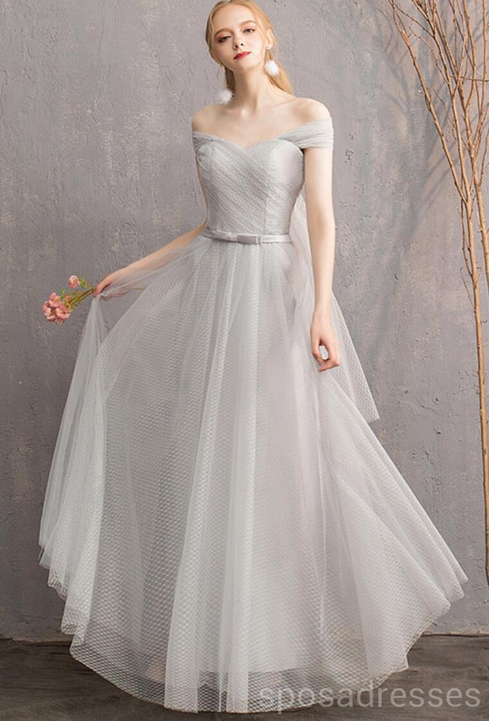 Light Grey Floor Length Mismatched Cheap Bridesmaid Dresses Online, WG545