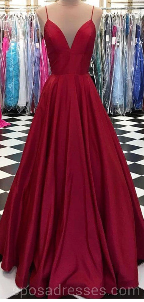 Halter Lace Red Ruffle Long Evening Prom Dresses, Cheap Custom Party Prom Dresses, 18597