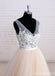 V Neck See Through A-line Cheap Wedding Dresses Online, WD355