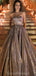 Querida pescoço ouro lantejoulas uma linha barato longo Evening Prom Dresses, Evening Party Prom Dresses, 12350