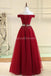 Off Schulter Strass Perlen Rot Lange Abend Prom Kleider, Abend Party Prom Kleider, 12317