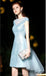 Tiffany Blue Sequin Cap-Sleeves Cheap Homecoming Dresses Online, Cheap Short Prom Dresses, CM765