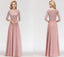 Dentelle Blush Pink Floor Length Mismatched Chiffon Bridesmaid Dresses Online, WG543