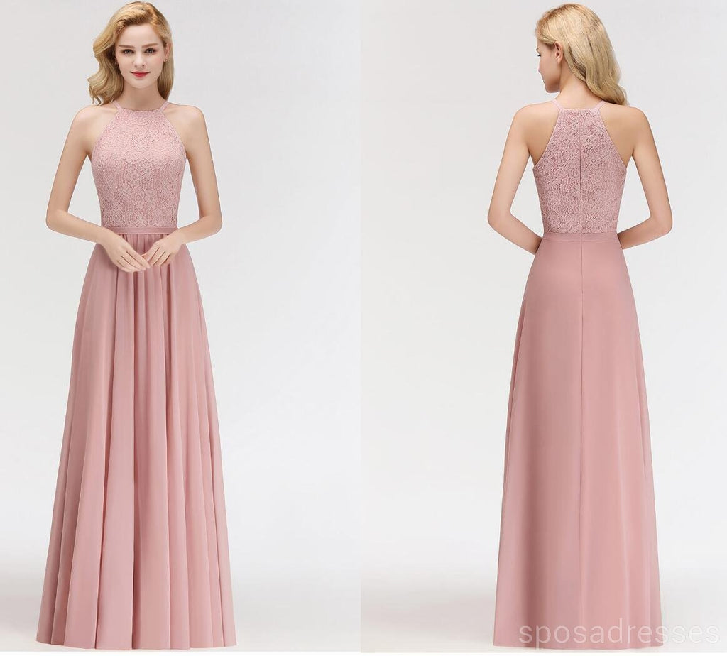 Dentelle Blush Pink Floor Length Mismatched Chiffon Bridesmaid Dresses Online, WG543