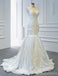 Gorgeous V Neck Lace Mermaid Wedding Dresses, Cheap Wedding Gown, WD720