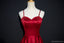 Simple Red A-line Spaghetti Straps V-neck Cheap Long Prom Dresses Online,12645