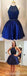 Halter backless Royal Blue Perlen homecoming prom Kleider, CM0026