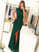 Cap Sleeve Green Sexy Split Mermaid Pailletten-Abend-Abschlussball-Kleider, Sexy Party Prom Kleider, Kundenspezifische Lange Prom Kleider, Billige Formelle Prom Kleider, 17138