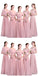 Blush Pink Floor Length Mismatched Chiffon Cheap Bridesmaid Dresses, WG534