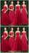 Bright Red Lace Tulle Short Mismatched Cheap Bridesmaid Dresses Online, WG537