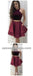 Sexy Duas Peças Simples, Barato Halter Vermelho Escuro Curto Homecoming Dresses Online, CM538