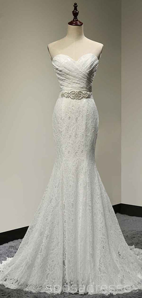 Sweetheart Lace Mermaid Cheap Wedding Dresses Online, Cheap Bridal Dresses, WD496