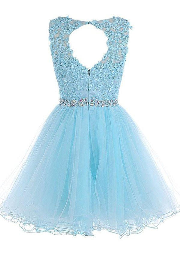 Sexy dos Ouvert, la Lumière Bleue en dentelle de Tulle homecoming robes de bal, CM0020