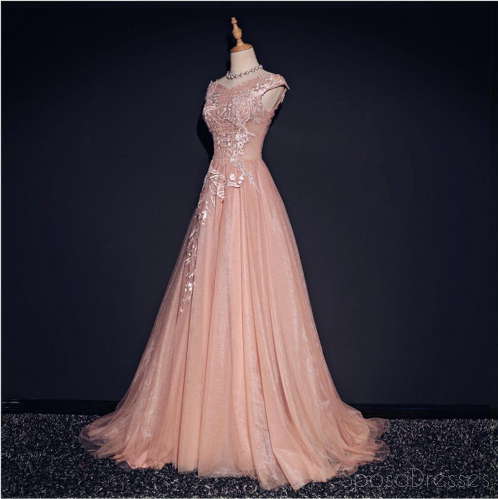 Blush Pink Off épaule décolleté en V dentelle longues robes de bal de soirée, robes de soirée populaires 2018, robes de bal longues personnalisées, robes de bal formelles à bas prix, 17213