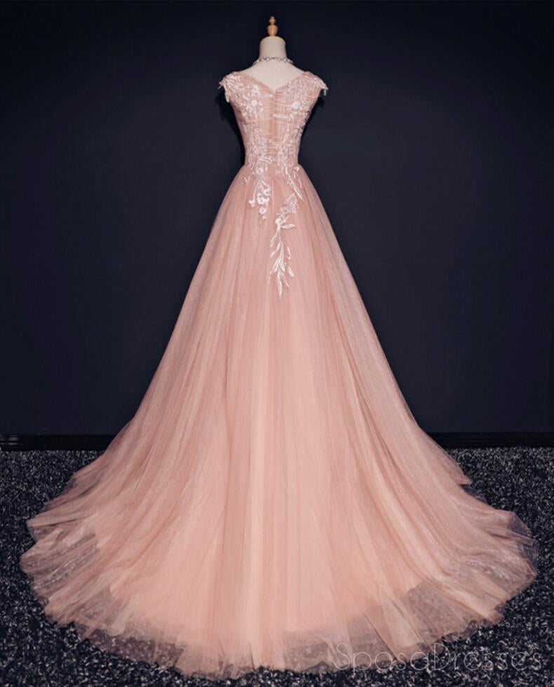 Blush Pink Off épaule décolleté en V dentelle longues robes de bal de soirée, robes de soirée populaires 2018, robes de bal longues personnalisées, robes de bal formelles à bas prix, 17213