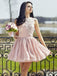 Dusty Pink High Neck Chiffon Cheap Short Homecoming Dresses Online, CM622