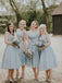 V neck Straps Short Chiffon Custom Cheap Bridesmaid Dresses, WG240