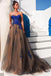 Sweetheart Royal Blue Lace A line Long Evening Prom Dresses, 17478