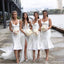 Off White Short Mermaid Straps Cheap Bridesmaid Dresses Online, WG670