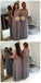 Modest Cap Sleeve Lace A Line Grey Floor-Length Chiffon Bridesmaid Dresses, WG44