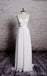 Simple Lace V Neck Cheap Beach Wedding Dresses Online, WD384