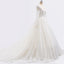 Long Sleeve Lace Beaded See Through A line Wedding Bridal Dresses, Affordable Custom Made Wedding Bridal Dresses, WD264