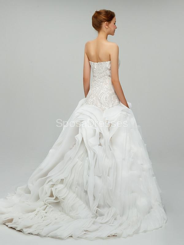 Sweetheart Ball Gown Organza Vestidos de Noiva Longos Online, Vestidos de Noiva Barato, WD550