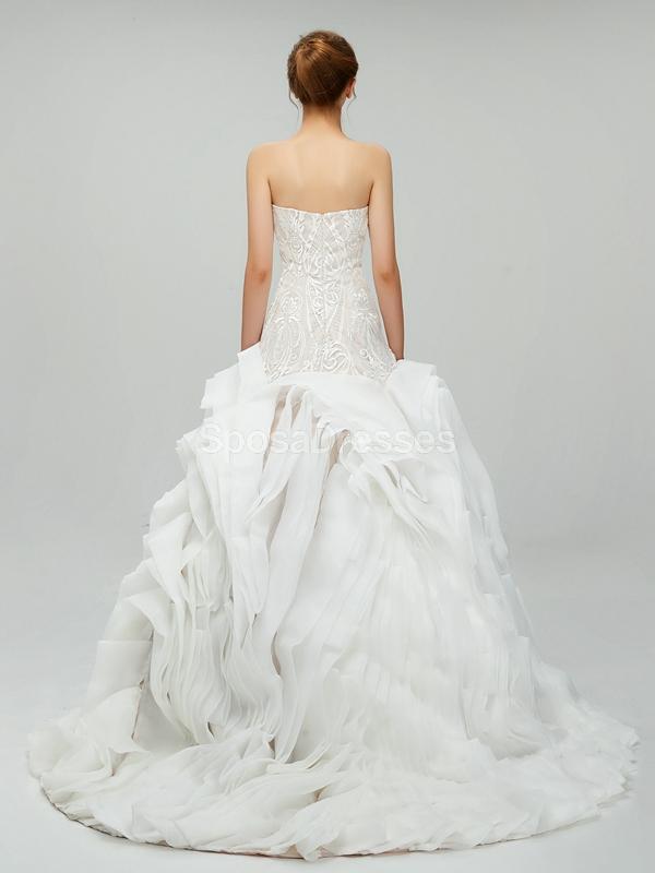 Sweetheart Ball Gown Organza Long Wedding Dresses Online, Cheap Bridal Dresses, WD550