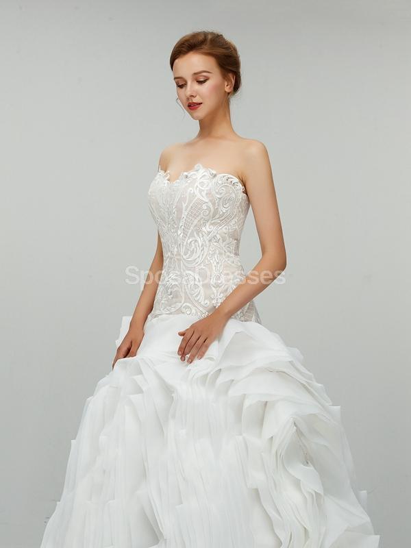 Sweetheart Ball Gown Organza Long Wedding Dresses Online, Cheap Bridal Dresses, WD550