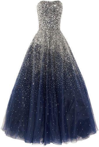 Strapless Navy Sparkly A-line Long Evening Prom Dresses, Cheap Custom Sweet 16 Dresses, 18544