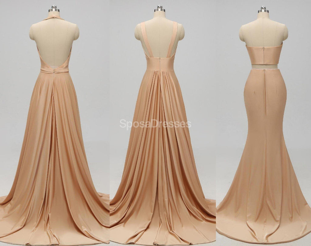 V-neck Side Slit Unique Long Cheap Bridesmaid Dresses Online, WG578