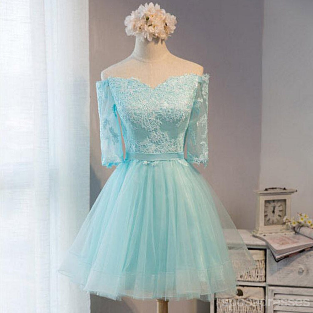 Manches longues à la Menthe Dentelle Tulle à Manches Homecoming Robes de Bal Abordables Partie Courte de Bal Sweet 16 Robes, Parfait Homecoming Robes de Cocktail, CM364