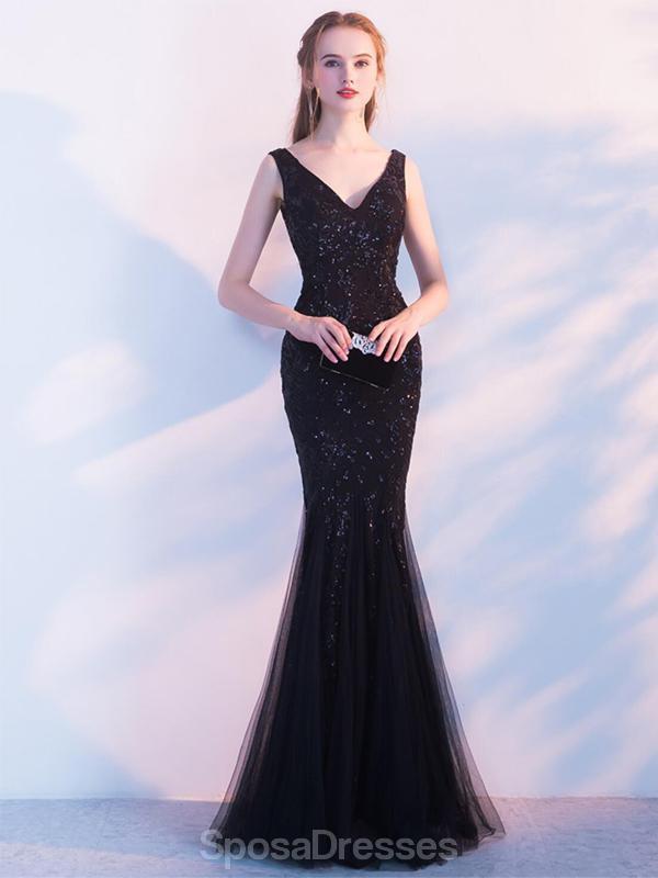 Schwarz Spitze Permaid Lange Abend Prom Dresses, Abend Party Prom Dresses, 12320