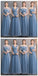 Dusty Blue Floor Length Mismatched Cheap Bridesmaid Dresses Online, WG533