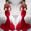 Sexy Red Mermaid Lace Evening Prom Dresses, Popular Bright Red Party Prom Dresses, Custom Long Prom Dresses, Cheap Formal Prom Dresses, 17197