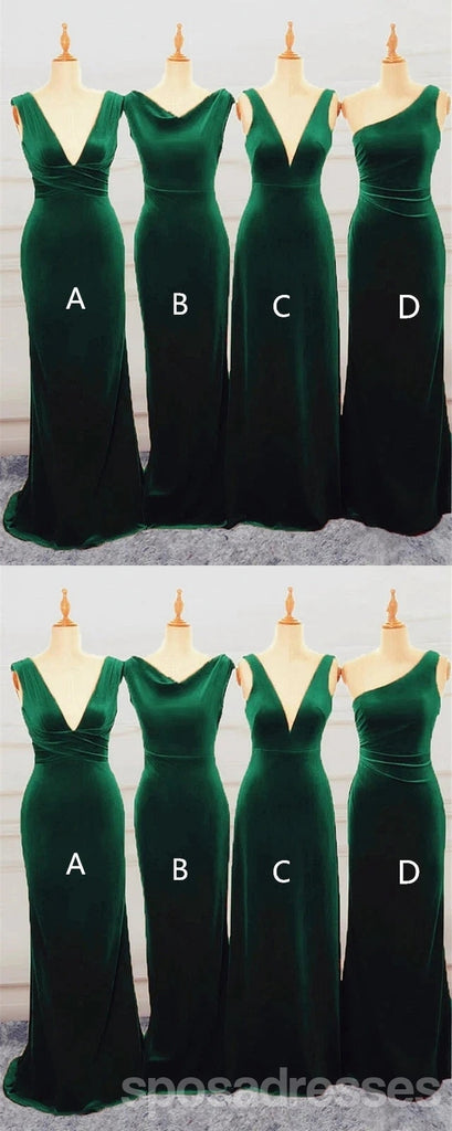 Mismatched Green Mermaid Cheap Long Bridesmaid Dresses Online,WG1663