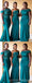 Mismatched Teal Mermaid Cheap Long Bridesmaid Dresses,WG1474